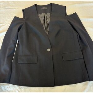 Nine West navy contemporary blazer with cut out shoulders womens' size 8-10